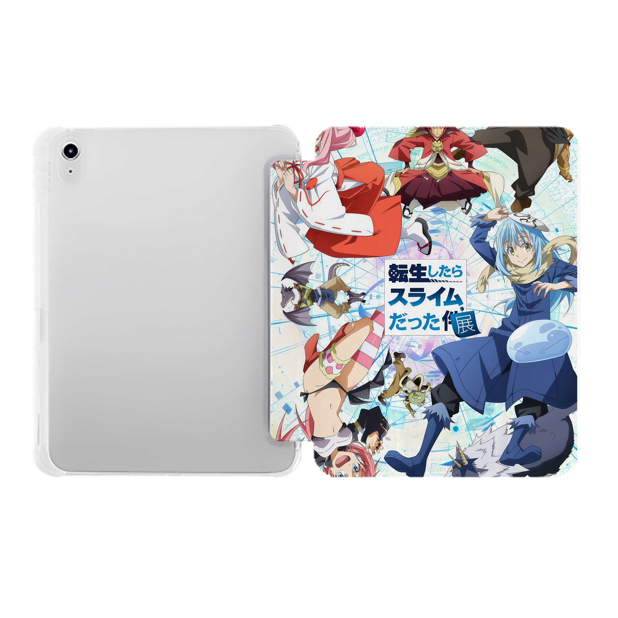 （画像用） 転スラ Regarding Reincarnated to Slime IPad ケース ペン収納付き 三つ折りスタンド PUレザー×シリコン 対応機種9.5/10.5/10.9インチ